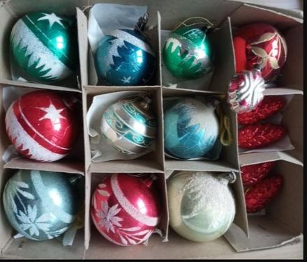 Vianočné gule retro 70-80r.,