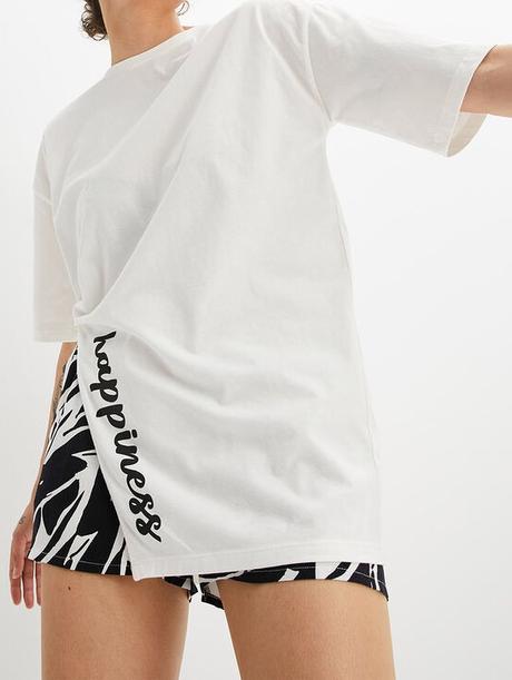 Tričko s rozparkom a nápisom, bonprix,50