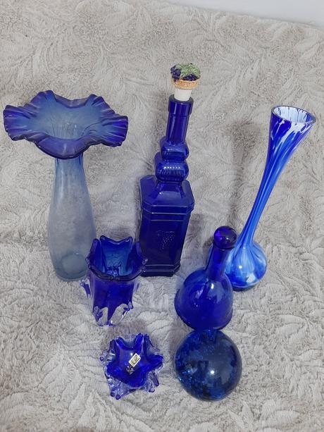 7 x váza, fľaša, ťažítko., 