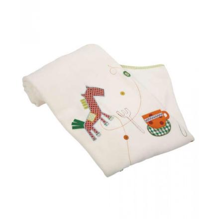 Mamas & papas vyšívaná flísová deka gingerbread, 