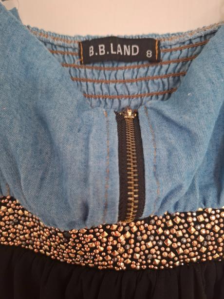 Šaty pre dievčatka, modro čierne veľ.128/140, 128