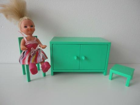 Zeleny nábytok ikea pre barbie deti,