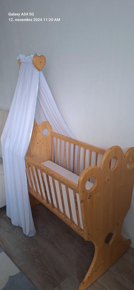 Drevená kolíska, šírka (cm): 60,dĺžka (cm): 110