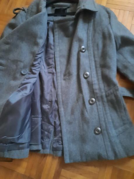 Dámsky kabát s opaskom, fishbone,s