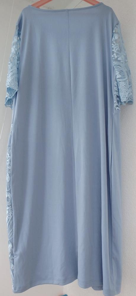 Šedo modré elastické šaty, 2xl/48, xxl
