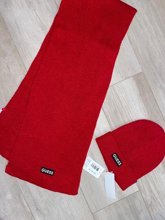 Guess pletená čiapka a šál, guess