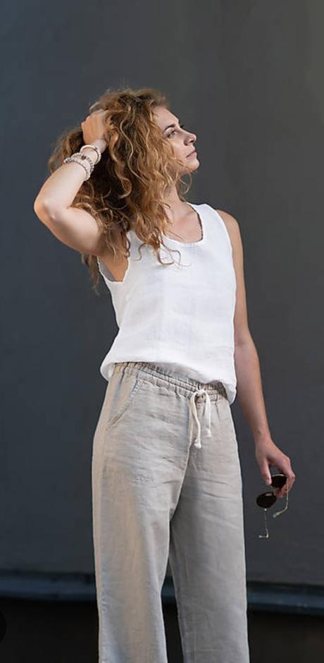 Lanove nohavice pohan, l