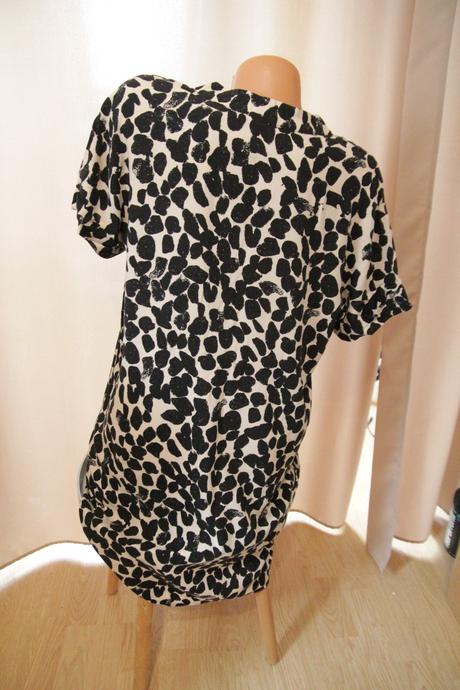 Krémovo čierne vzorované šaty l, h&m,l