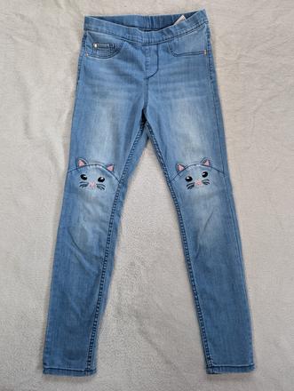 Mačičkové riflové legíny, h&m,134