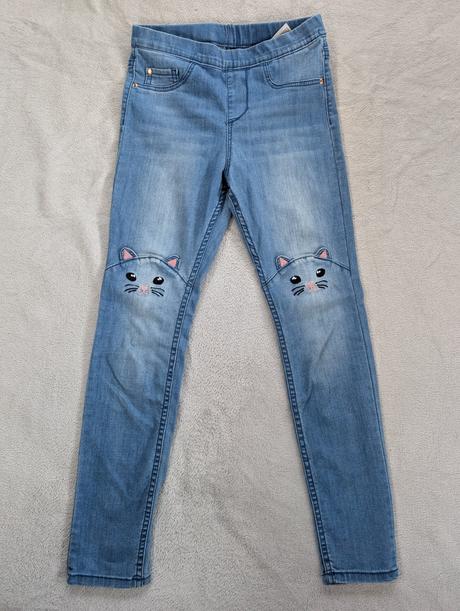 Mačičkové riflové legíny, h&m,134