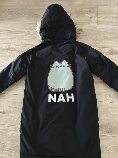 Predĺžená zimná bunda pusheen, reserved,128