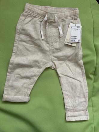 Ľanové nohavice, h&m,86
