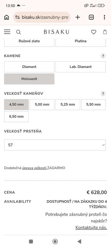 Zásnubný prsteň bisaku,
