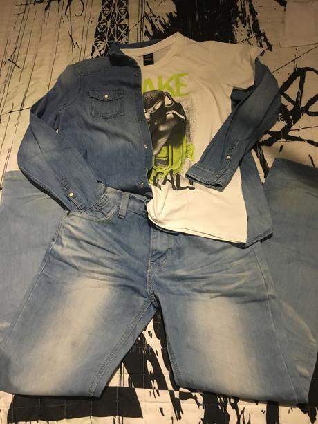 Frajerské rifle+košeľa+tričko, denim co,158