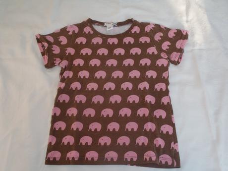 Hnedé tričko so sloníkmi, h&m,116