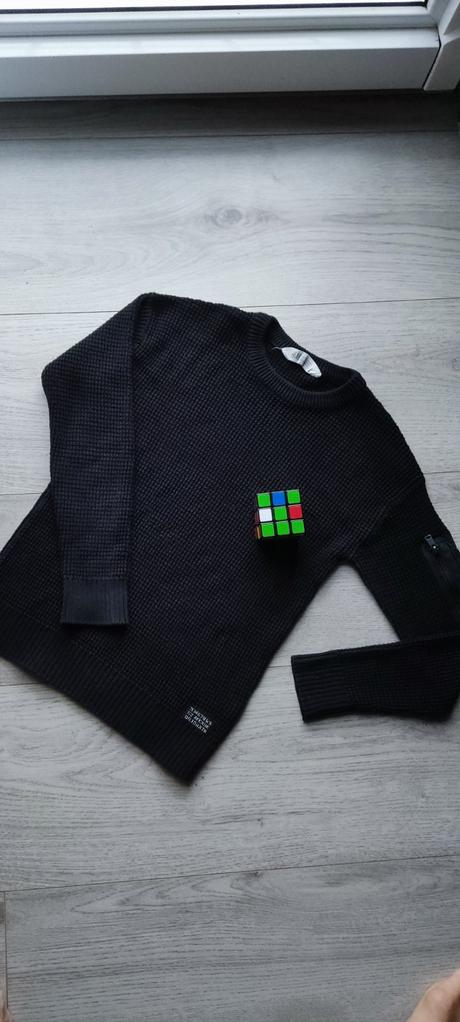 Čierny sveter, pulóver pre chlapca, h&m,146