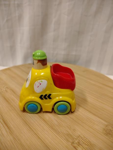 Veselý žltý sklápač pre najmenších, stlač a choď, 