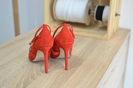 Červené semišové lodičky 36, h&m,36