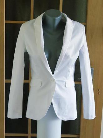 Biele sako - bezchybný stav, h&m,s