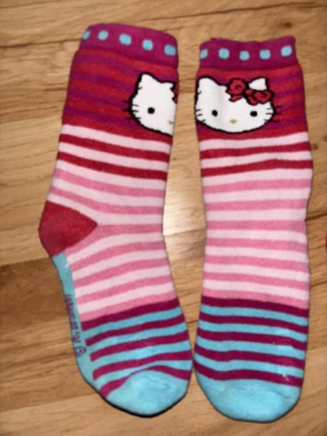 2 x hrubé ponožky hello kitty 30/33, h&m,33