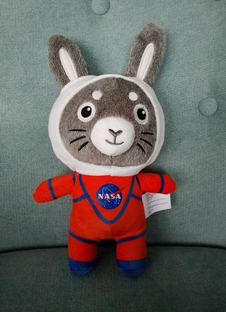 Vesmírna misia - vesmírny zajac s nápisom nasa,