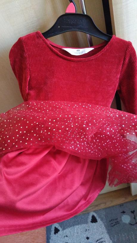 Bordové šaty, h&m,104