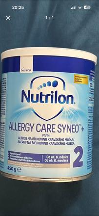 Nutrilon allergy care syneo+ 2 1x450 g, hypoalergé,