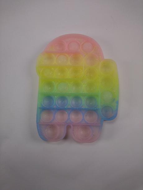 Pop it svetlo dúhový robot, 10,5 x 13,5 cm, 