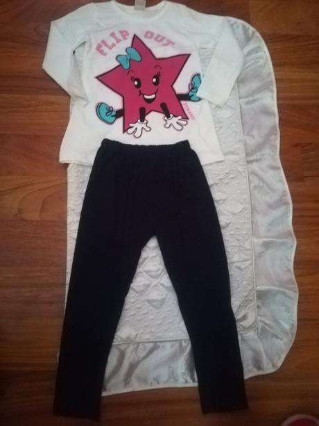 Komplet tričko s dlhým rukávom v legíny veľ. 116, 116