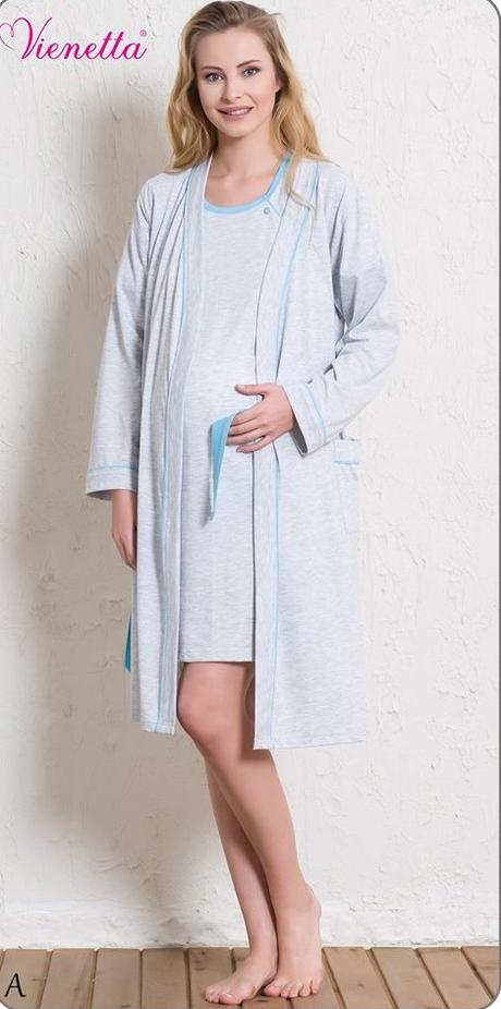 Materský komplet župan s nočnou košeľou bavlnená, vienetta secret,l - xxxl