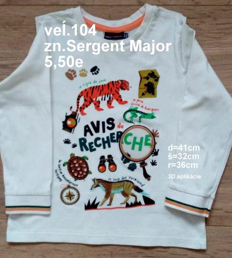 Chlapčenské tričko veĺ.104, zn.sergent major, sergent major,104