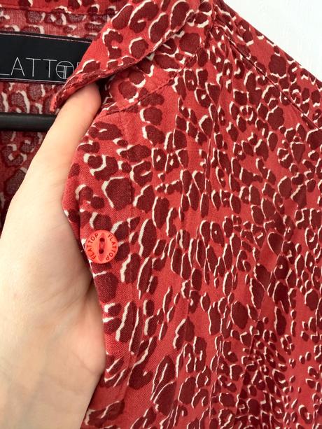 Červená košeľa s leopardím vzorom urban flattop,, m
