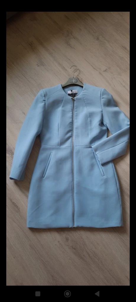 Kabátik bledo modrý s/36, reserved,s