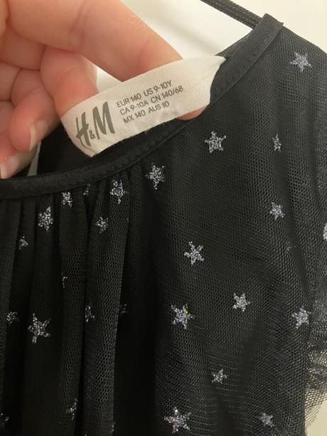 Čierne šaty, h&m,140
