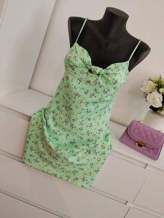 Saténové mini šaty zara  kvetinový vzor, zara,38 / m