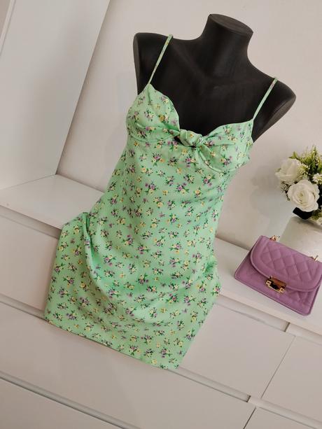 Saténové mini šaty zara  kvetinový vzor, zara,38 / m