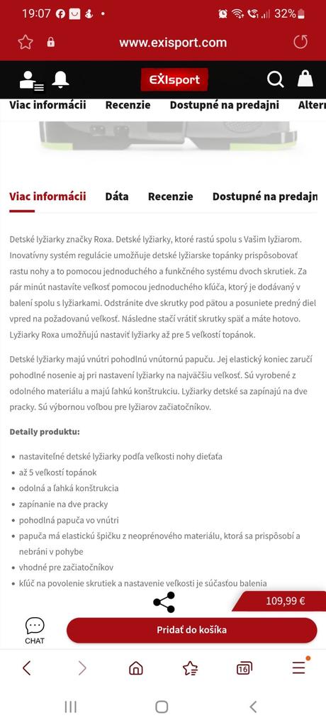 Detské lyžiarky s poštou a vakom v cene, roxa,36