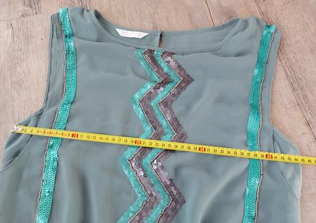 Modrozelené šaty s flitrami promod, promod,38