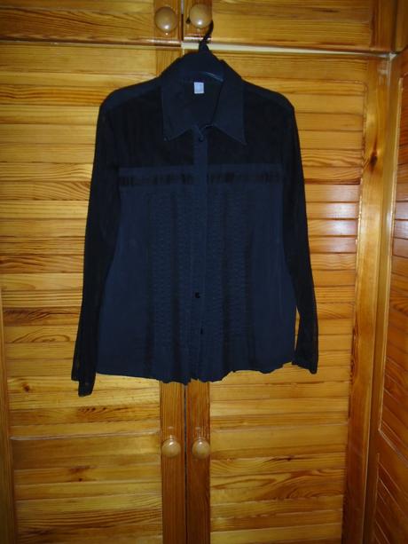 Strečová košeľa so sieťovanými rukávmi, next,44