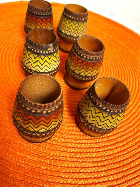 Drevené poháriky / 6 ks,