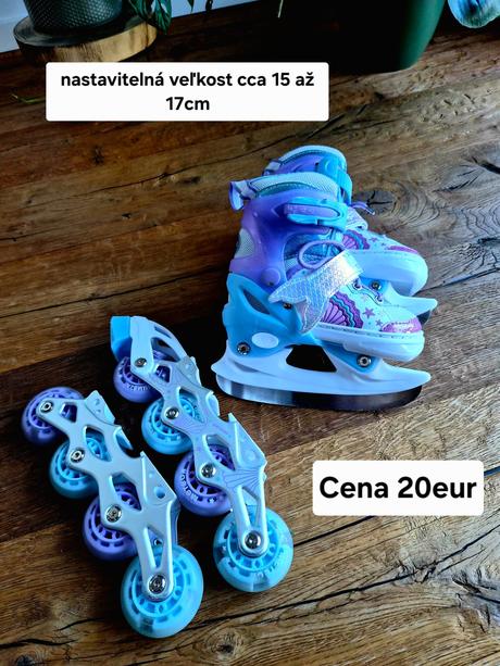 Nastaviteľné korčule 4v1 veľ. 15 - 17cm, 