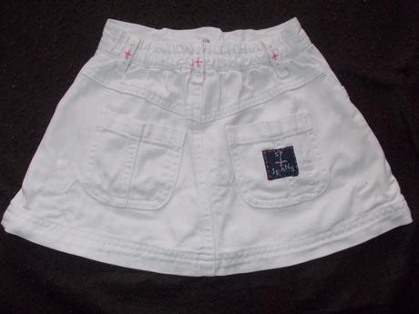 Riflová biela suknička, 98