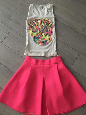 Ružová neónova sukňa, vel. 38, 38