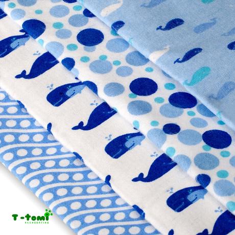 Bavlnené plienky s flanel. úpravou modré delfíny, t-tomi