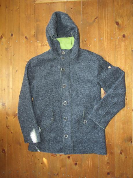 Parádna vlnená bunda s kapucňou, cmp,l