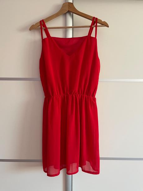 Letné voľné sexy red asos šaty xs/s, xs