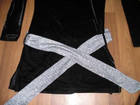 Velúrová čierna predĺžená tunika al.tričko, m