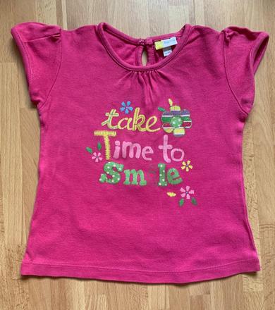 Ružové tričko s nápisom, 98