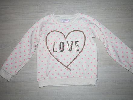 Bodkovaná mikina so srdiečkom, young dimension,122