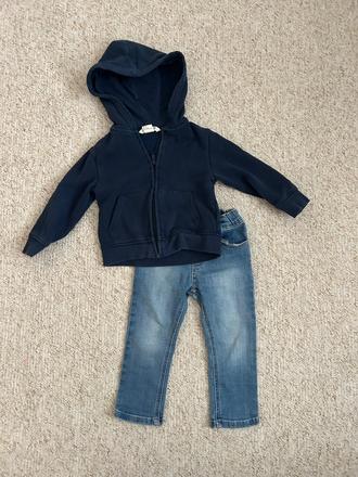 Mikina a džínsy 86/92, h&m,92